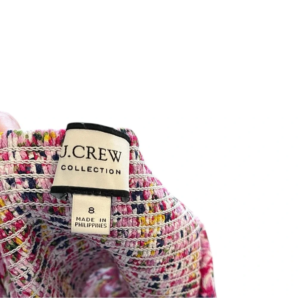 J.Crew Kauai Tie-Shoulder Midi Dress – Size 8 Pink Floral Print‎